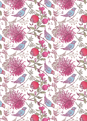 Roleta na okno zaciemniająca Kolorowe ptaki wśród kwiatów