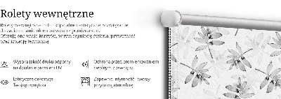 Roleta materiałowa zaciemniająca Szare szkicowane liście