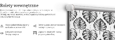 Roleta wewnętrzna na okno zaciemniająca Szare liście