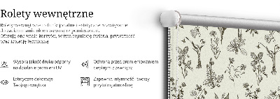 Roleta wewnętrzna na okno zaciemniająca Rysowane kwiaty