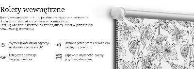 Roleta okienna wewnętrzna zaciemniająca Szkicowane kwiaty