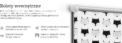 Roleta wewnętrzna zaciemniająca Rysowane głowy lisów