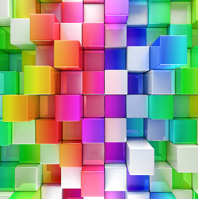 Roleta wewnętrzna zaciemniająca Kolorowe kostki 3d
