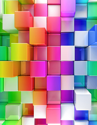 Roleta wewnętrzna zaciemniająca Kolorowe kostki 3d