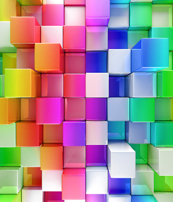Roleta wewnętrzna zaciemniająca Kolorowe kostki 3d