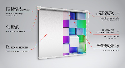 Roleta wewnętrzna zaciemniająca Kolorowe kostki 3d