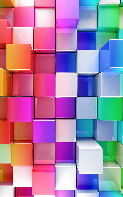 Roleta wewnętrzna zaciemniająca Kolorowe kostki 3d