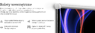 Roleta wewnętrzna zaciemniająca w pomarańczowo niebieskiej animacji