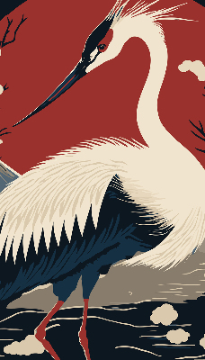Roleta materiałowa zaciemniająca Żuraw w wodzie