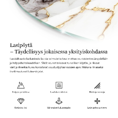 Blat do stołu z nadrukiem Marmurowa kompozycja graficzna