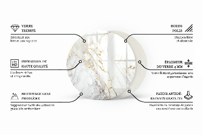 Blat do stołu z nadrukiem Marmurowa kompozycja graficzna