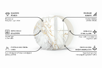Blat do stołu okrągły Marmurowe żyły w designie