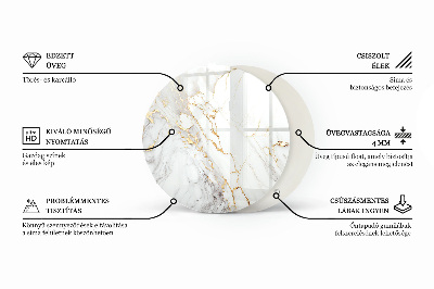Blat do stołu okrągły Marmurowe żyły w designie