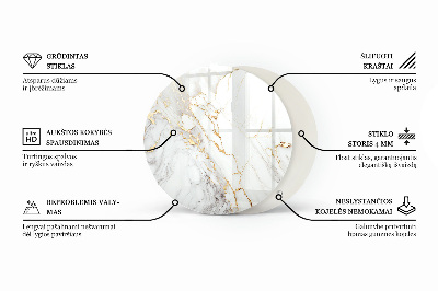 Blat do stołu okrągły Marmurowe żyły w designie