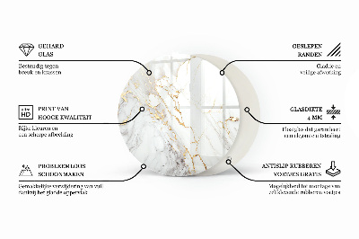 Blat do stołu okrągły Marmurowe żyły w designie