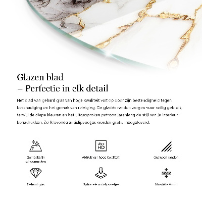 Blat do stołu okrągły Marmurowe żyły w designie