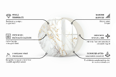 Blat do stołu okrągły Marmurowe żyły w designie