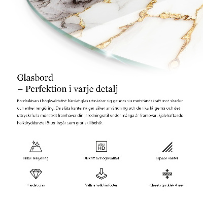 Blat do stołu okrągły Marmurowe żyły w designie