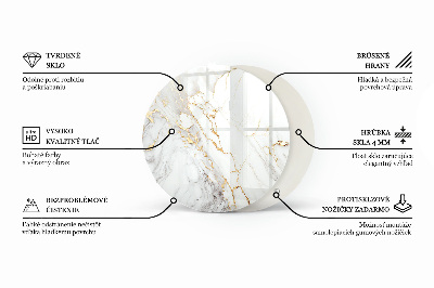 Blat do stołu okrągły Marmurowe żyły w designie