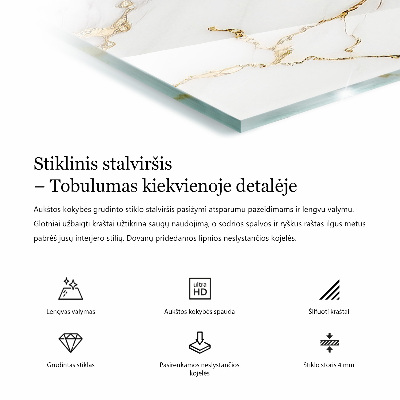 Dekoracyjny blat do stołu z printem Subtelne żyłki marmuru