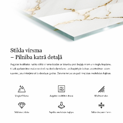 Dekoracyjny blat do stołu z printem Subtelne żyłki marmuru