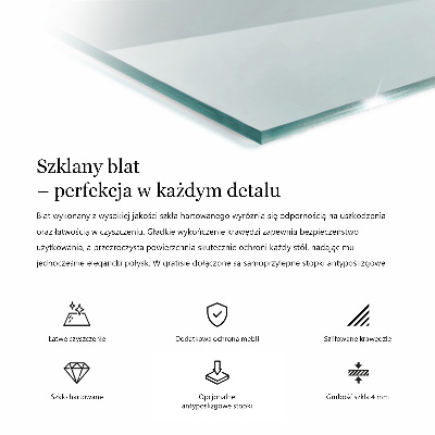 Blat do stołu prostokątny transparentny