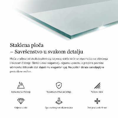 Blat do stołu prostokątny transparentny
