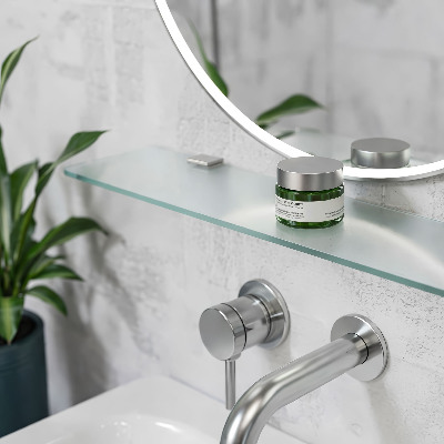 Półka szklana do łazienki w wersji półprzezroczystej