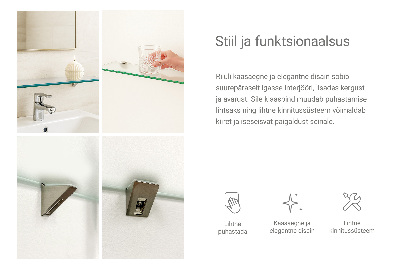 Półka szklana do łazienki w wersji półprzezroczystej