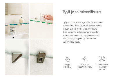 Półka szklana do łazienki w wersji półprzezroczystej