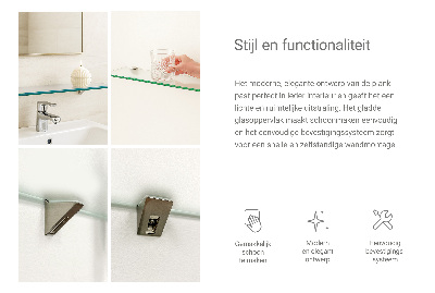 Półka szklana do łazienki w wersji półprzezroczystej