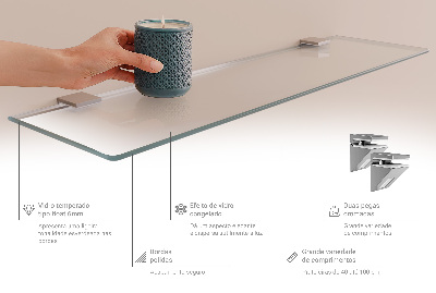 Półka szklana do łazienki w wersji półprzezroczystej