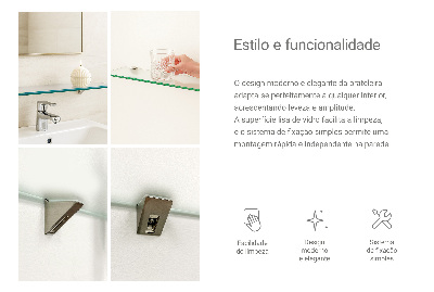 Półka szklana do łazienki w wersji półprzezroczystej