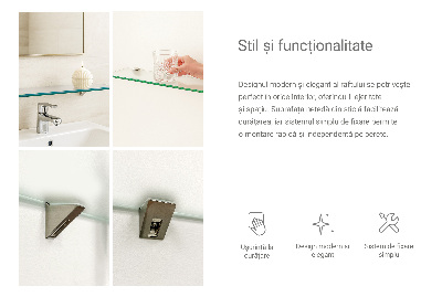 Półka szklana do łazienki w wersji półprzezroczystej