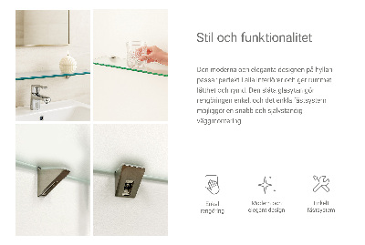 Półka szklana do łazienki w wersji półprzezroczystej