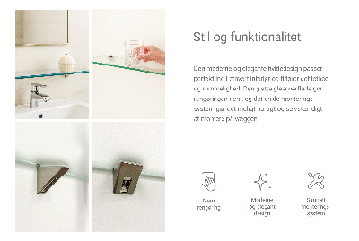 Półka szklana do łazienki w wersji półprzezroczystej