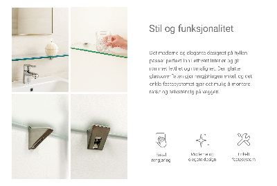 Półka szklana do łazienki w wersji półprzezroczystej