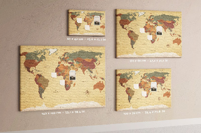 Tablica korkowa z nadrukiem Vintage mapa świata
