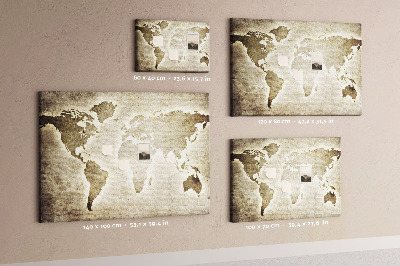 Tablica korkowa z nadrukiem Mapa świata