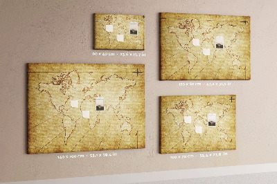 Tablica korkowa Stara mapa świata