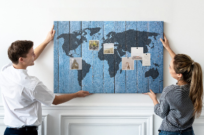 Tablica korkowa z nadrukiem Mapa świata deski