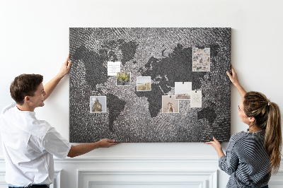 Tablica korkowa Mapa świata beton