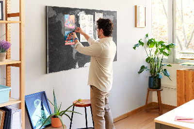 Tablica korkowa ozdobna Dokładna czarna mapa