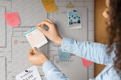 Tablica korkowa ozdobna Tygodniowy plan