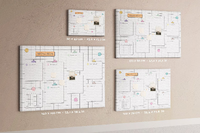 Tablica korkowa ozdobna Tygodniowy plan