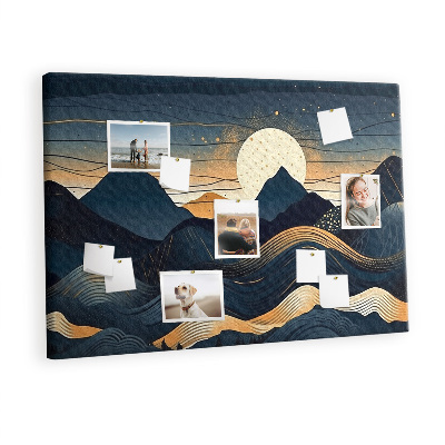 Kolorowa tablica korkowa Zachód słońca krajobraz