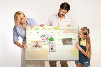 Kolorowa tablica korkowa Rodzinny planer