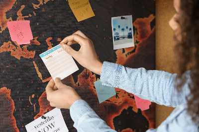 Tablica korkowa kolorowa Mapa świata