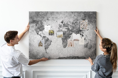 Tablica korkowa kolorowa Mapa świata