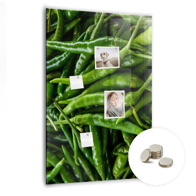 Tablica magnetyczna do kuchni na magnesy Zielone papryczki